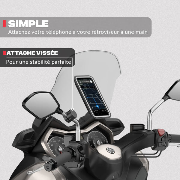 Smartphone-Halterung für Roller- und Motorrad-Rückspiegel