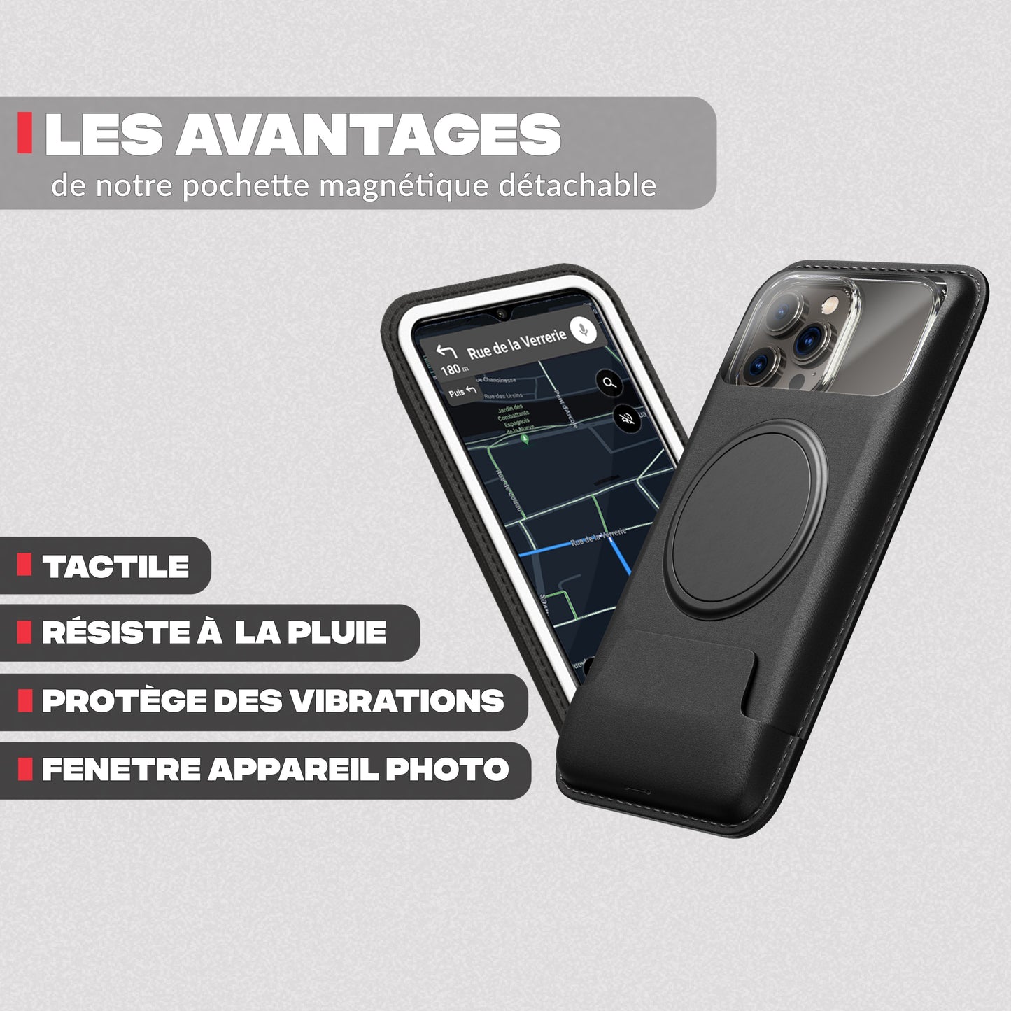 Vorteile der Touch-Tasche – Motorrad-Telefonhalterung PRO BOOST Shapeheart