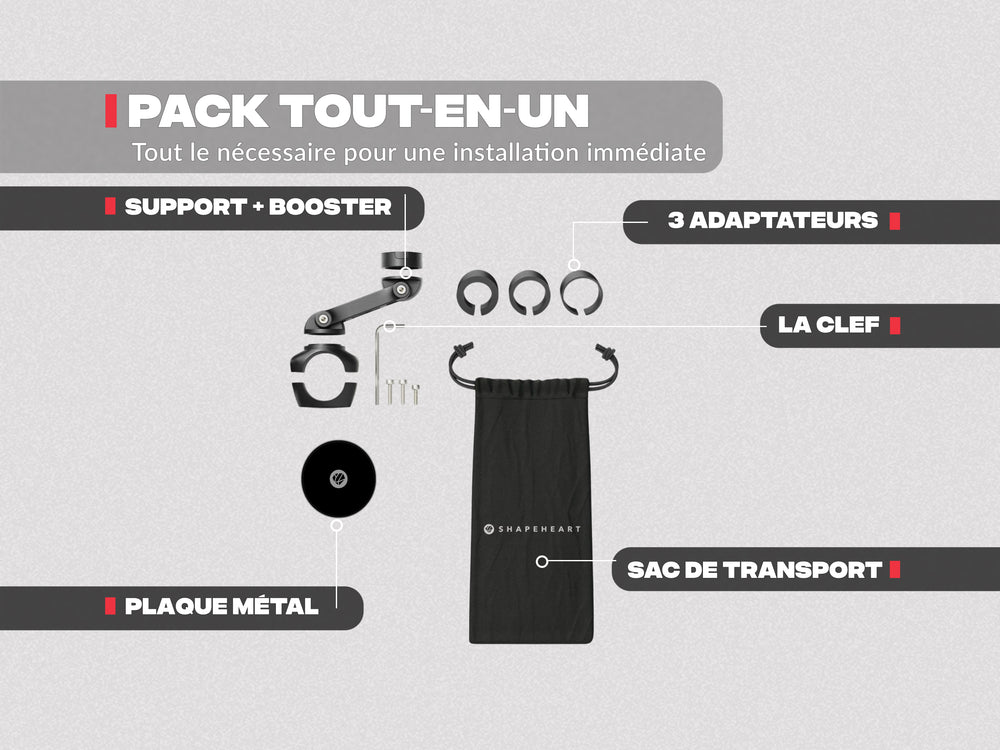 PRO BOOST Motorrad-Telefonhalter mit Metallplatte