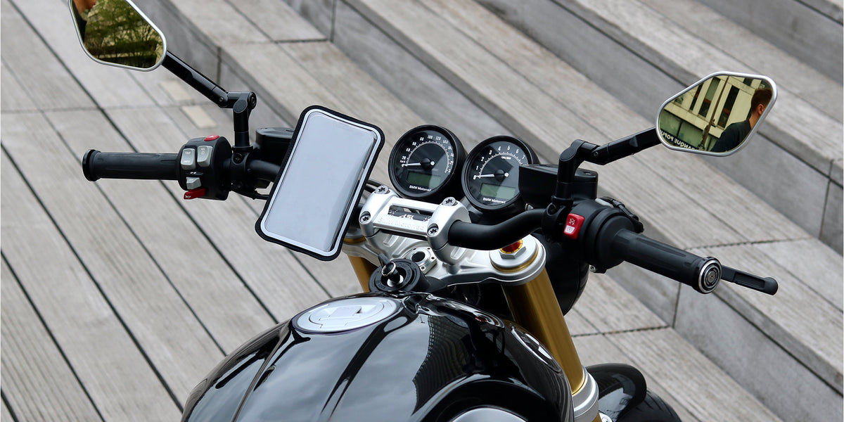 Wasserdichte Handyhalterung für Fahrrad/Motorrad, XL, schwarz